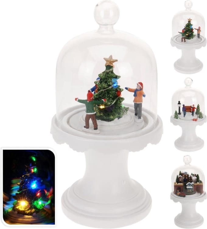 Kersthuisjebestellen - Kerstdorp in glazen stolp - B/O - leverbaar in 3 uitvoeringen