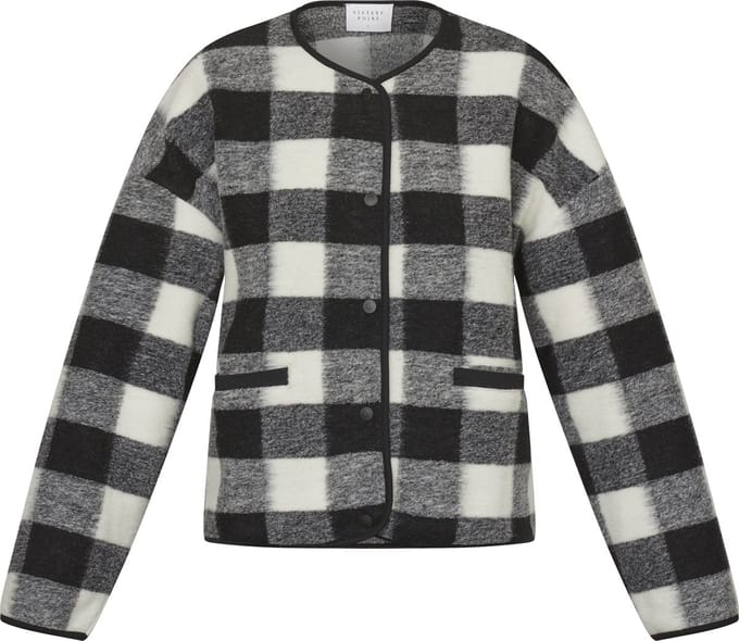SISTERS POINT Hibea-bl - Dames Jas - Black/cream check - Maat M