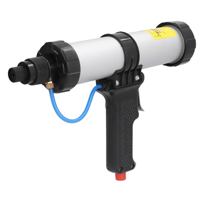 Pistolet à calfeutrer pneumatique professionnel avec régulateur de pression d'air white