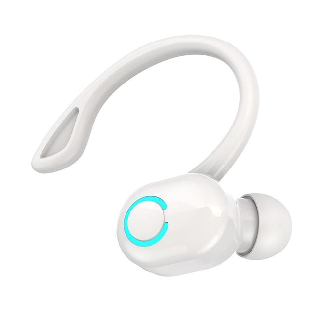 S10 Draadloze zakelijke hoofdtelefoon Oorhaak Bluetooth 5.2-headset met microfoon HIFI Stereo Stembediening Oortelefoon Waterdicht Ruisonderdrukking wit