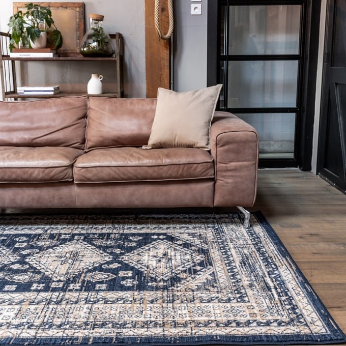 Vintage Vloerkleed Aila Blauw - 160 x 230 cm - (M)