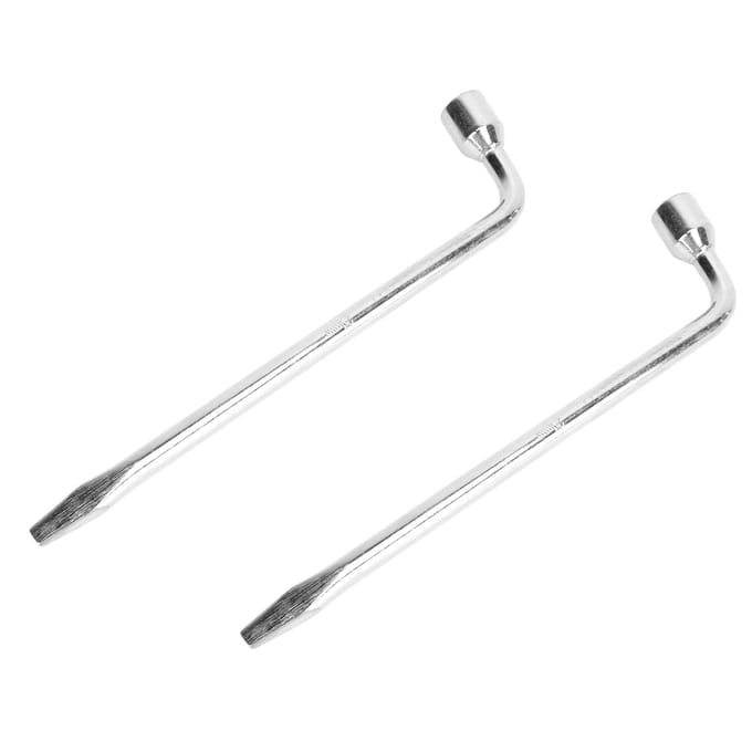 2 pièces 21 mm Clé de roue de secours de voiture Type L Clé hexagonale Douille à extrémité fendue Clé de roue pour voiture white