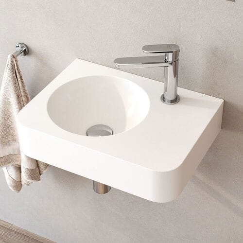 Kronenbach Stone hand wash basin 45 x 33 cm, basin left with tap hole KB137514BK