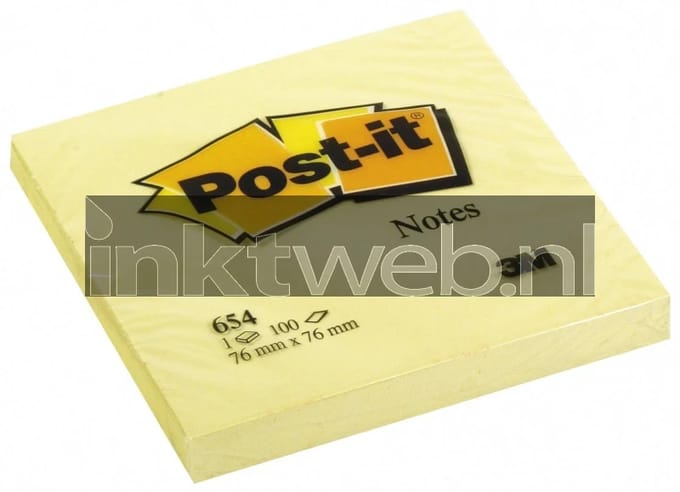 Post-it® memoblok geel - 76 x 76 mm - 100 vellen