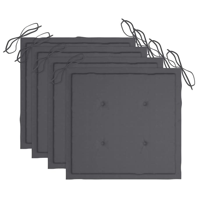 vidaXL - Set - van - 4 - klapstoelen - met - kussens, - gemaakt - van - massief - acaciahout.