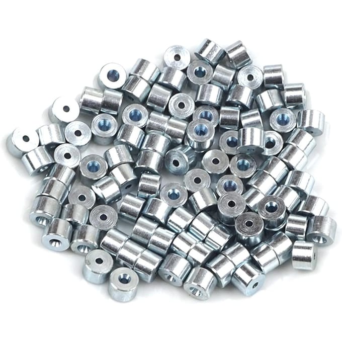 BCR015 100 Stuks Auto Raammechanisme Opwinder Reparatie Stalen Kabel Draad Eindfitting Pen Stop Huls Krimp Klinknagel 6.5x4.5/1.7 mm