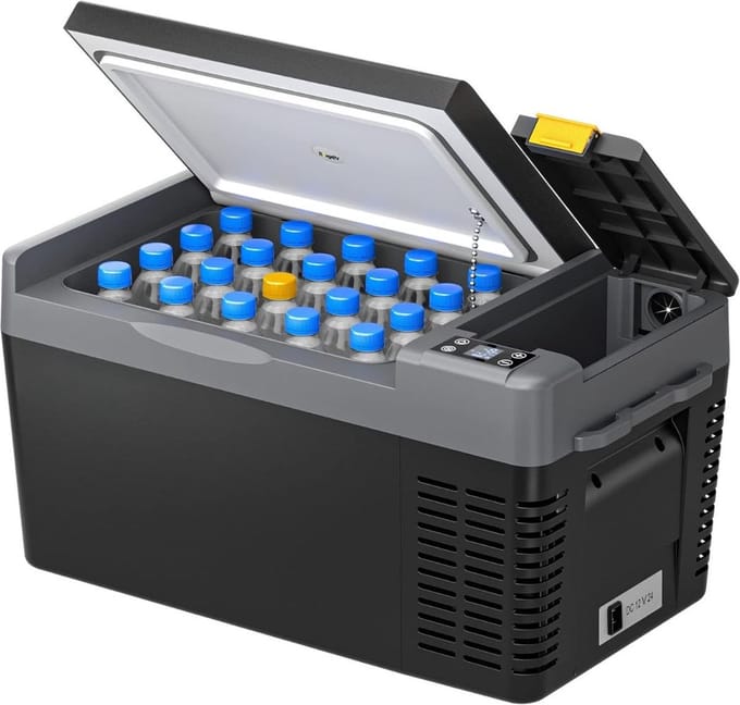 DD Compressor Koelbox - Draagbare Hybride - Mini Koelkast met Eco-Modus - 62x37x35cm - Zwart