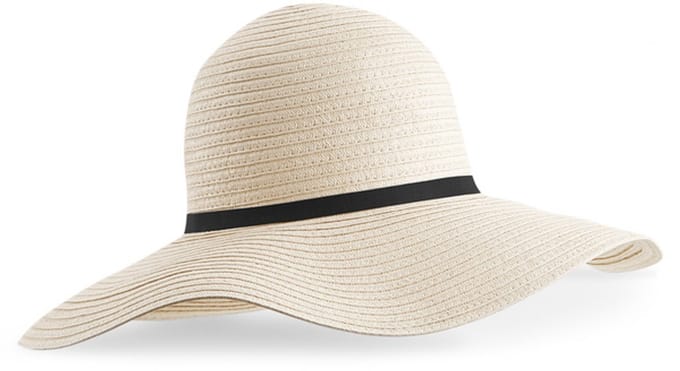 Beechfield - Zonnehoed - Hoed - Strohoed - Strandhoed - Met band - 57 cm - Naturel