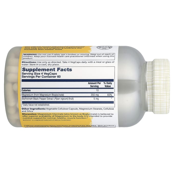 Magnesiumglycinaat, Hoge Absorptie, 350 mg, 240 Vegetarische Capsules (87.5Mg per Capsule)