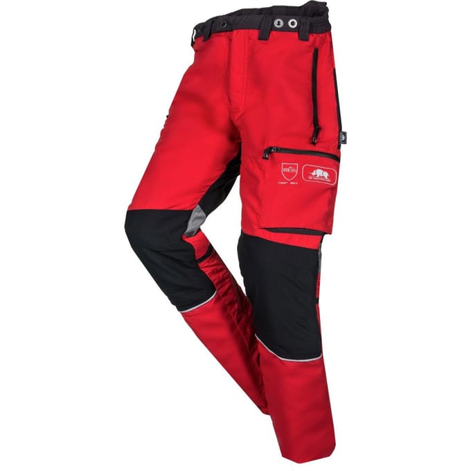SIP Protection Innovator Kettingzaagbroek, klasse 1 type A - Rood/Grijs - S