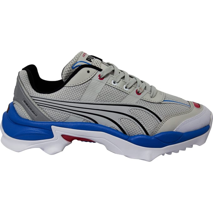 Puma Nitefox Highway Zilver Wit Laag Lace Up Heren Hardlooptrainers 371480 01