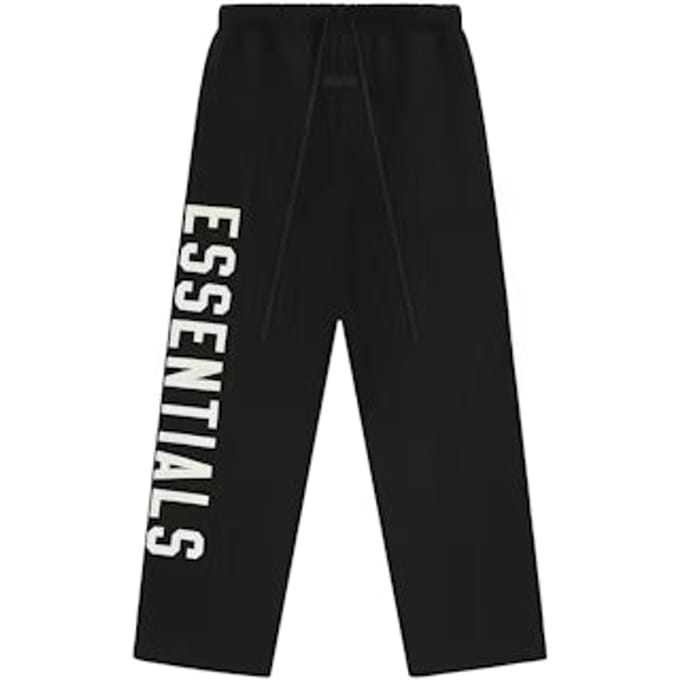 Fear Of God Essentials Sweatpants Black Printed Logo Relaxed Fit