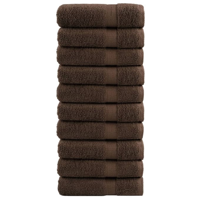 vidaXL - Badhanddoeken - SOLUND - 10 - st - 600 - g/m² - 70x140 - cm - bruin