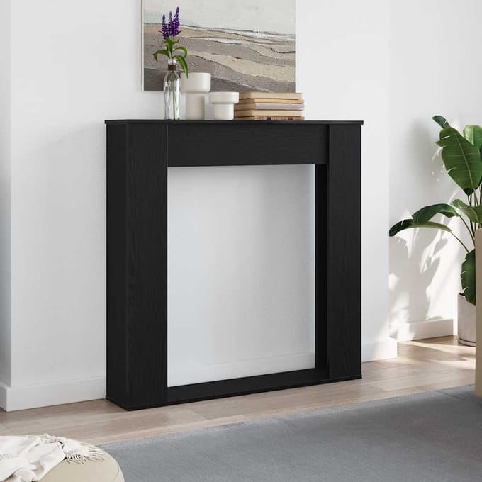 Habillage de cheminée finition Chêne Noir 100 x 20 x 100 cm Bois d'ingénierie