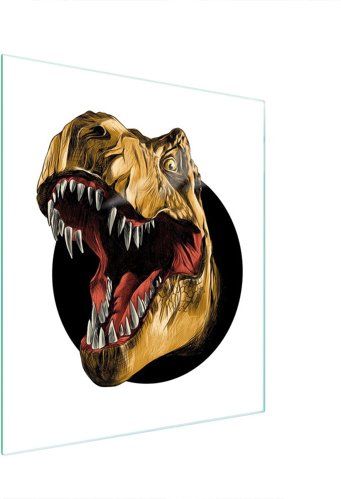 TMK ArtDeko - Snijplank Glas - Dino Patroon - 45x52 cm - Veelkleurig