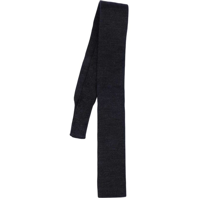Boss Gebreide Wol Skinny Stropdas (Grijs)