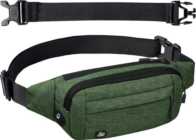 Modieuze Groene Bumbags Heuptas met Verstelbare Riem en Lange Tailleband