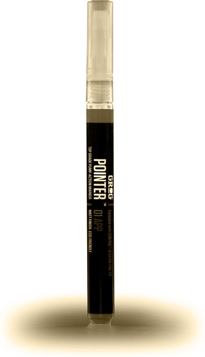 Grog Pointer 01 APP - Verfstift - Acrylverf op waterbasis - Extra fijne punt van 1mm - Computer Beige