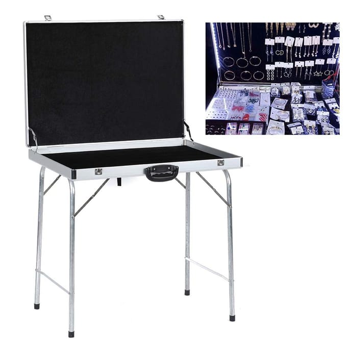 Waterdichte Koffer van Aluminiumlegering Sieraden Display Opbergdoos Organizer Koffer (#2) white