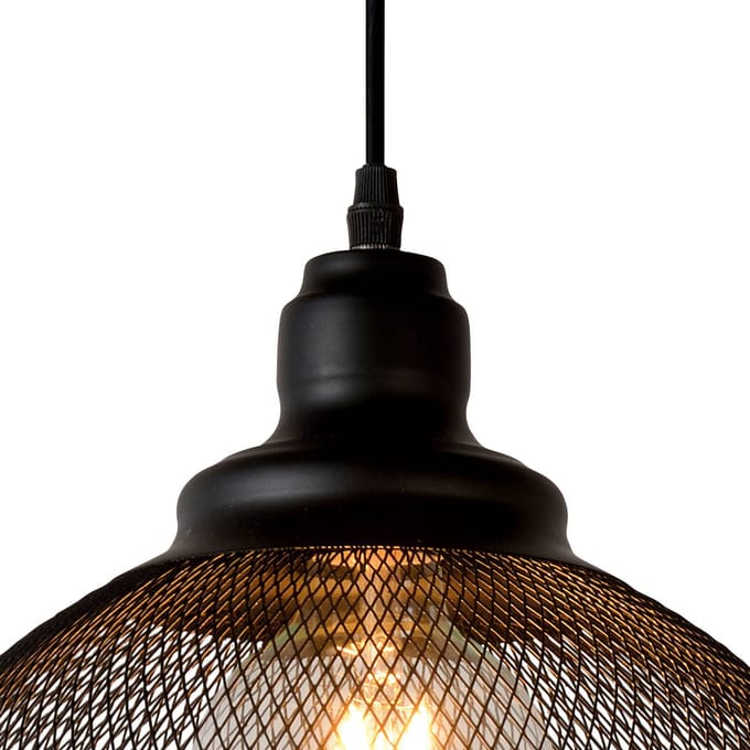 Lucide MESH - Hanglamp - Ø 28 cm - 1xE27 - Zwart