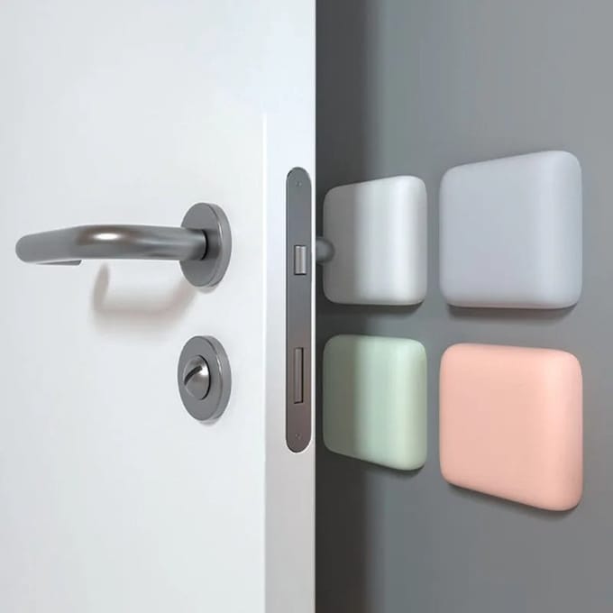Siliconen Deurstopper - Deurbeschermer - Muurbescherming - Deurklink - Stoot rubber - Zelfklevend - Set van 2 - Wit