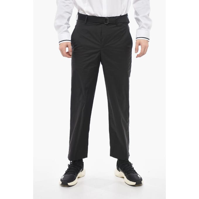 Losse ANDO-broek met industriële riem in zwart