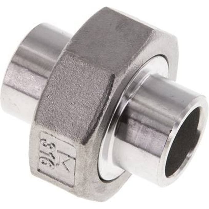 Rechte Koppeling 21.3mm Laseinde RVS Vlakke Afdichting PTFE 16bar