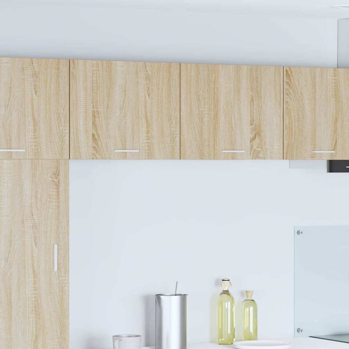 vidaXL - Hangkast - 2 - st - Sonoma - Eik - en - Wit - Bewerkt - hout
