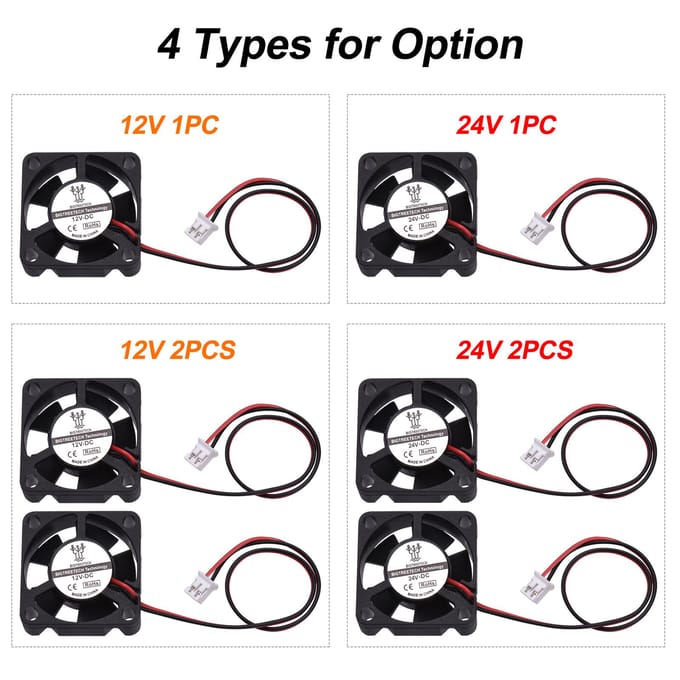 BIGTREETECH 3D Printer Onderdelen 12V 24V 3010 Koelventilator 30x30x10mm 2-Pin Connector Klein Borstelloos 24V 1PC black