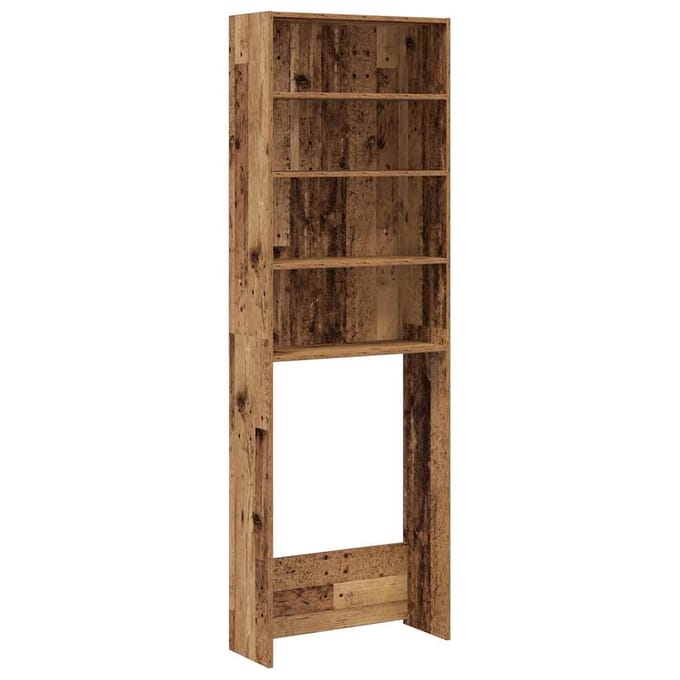 vidaXL - Wasmachinekast - 64x24x190 - cm - oud - houtkleurig
