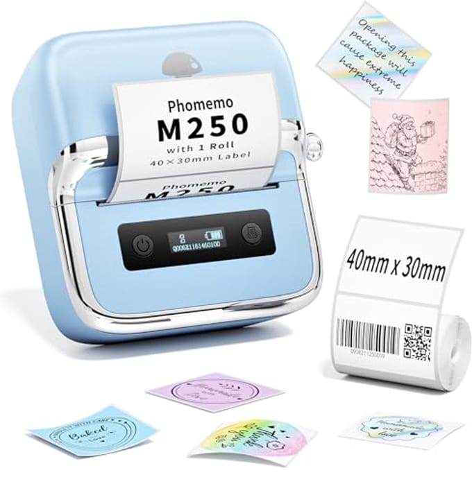 Labelprinter M250 - Thermische Zelfklevende Etikettenmaker voor Smartphone en PC