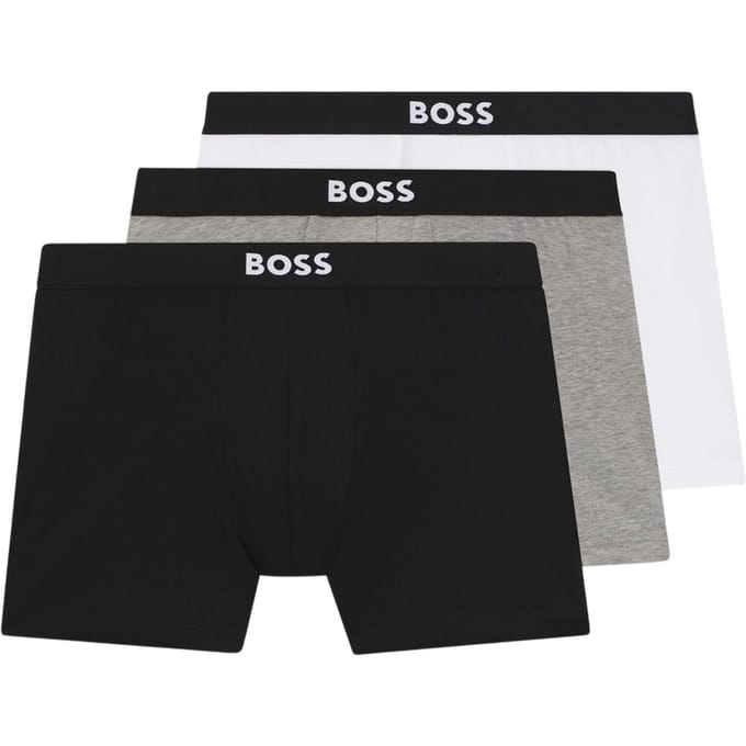 Boss Boxershorts van polykatoen voor heren (set van 3) (Zwart/Wit/Grijs)