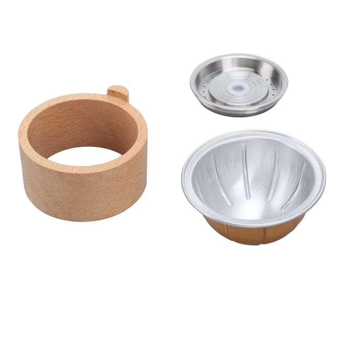 Herbruikbare Koffiecapsules met Schep en Borstel Navulbare Koffiepads Kit voor Vertuo Koffiemachine L white