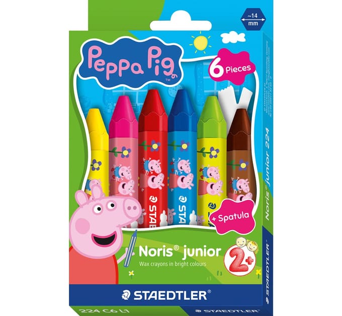 Staedtler Noris junior waskrijtjes - set 6 Peppa Verven en kleuren