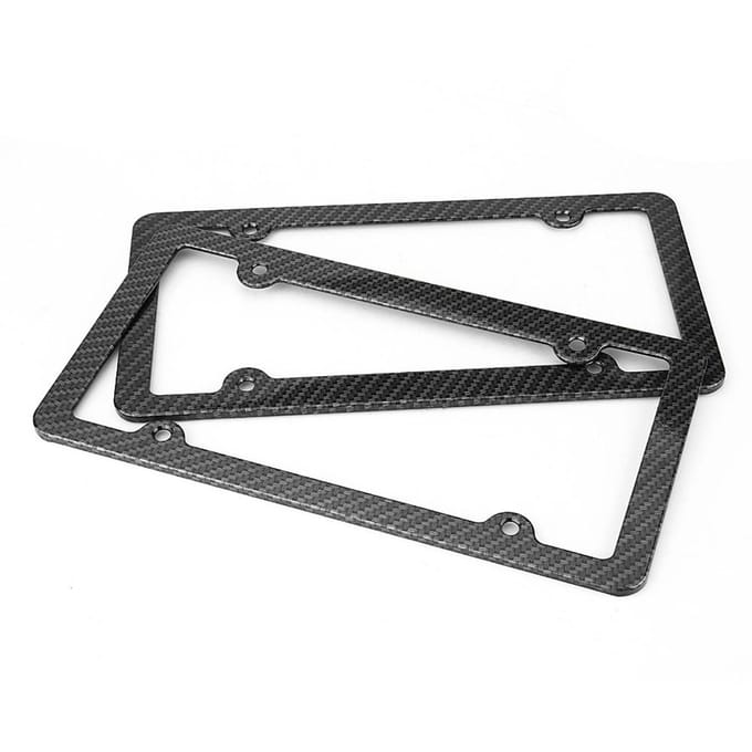 2 stuks Koolstofvezel Kentekenplaathouder Cover met Schroefdop voor Amerikaanse Auto