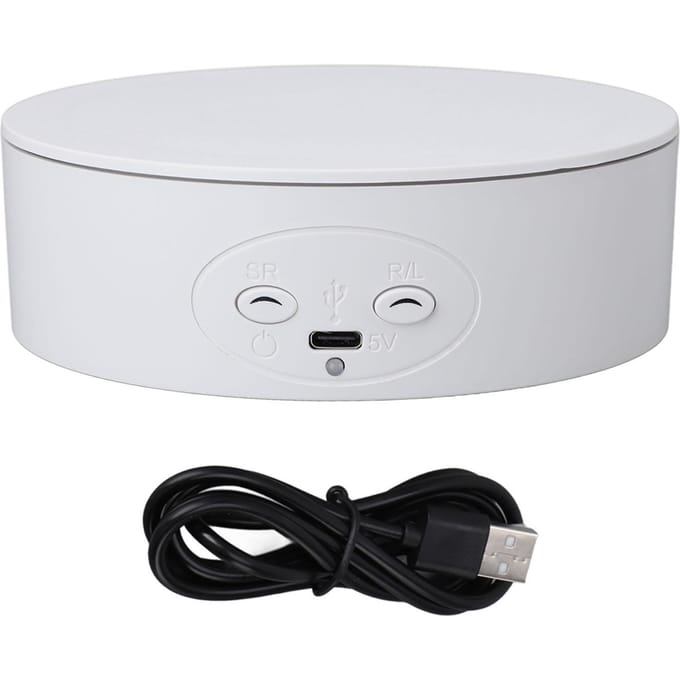 Roterende Displaystandaard 5 Inch 360 Graden Elektrische Draaitafel Displaystandaard voor Sieraden 3D Model white