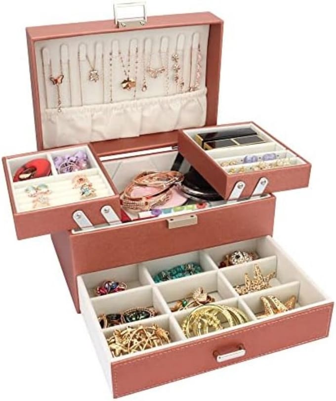 Sieradendoos XL - Juwelendoos - Juwelen Houder - Rosé Goud