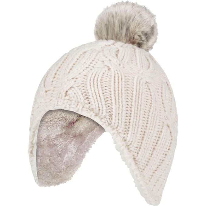 Heat Holders - Kabelgebreide Muts Voor Meisjes Met Pom Pom - Buttercream
