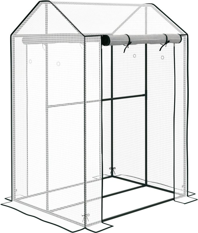 Outsunny Kas van polyethyleen, 100x80x150cm, wit