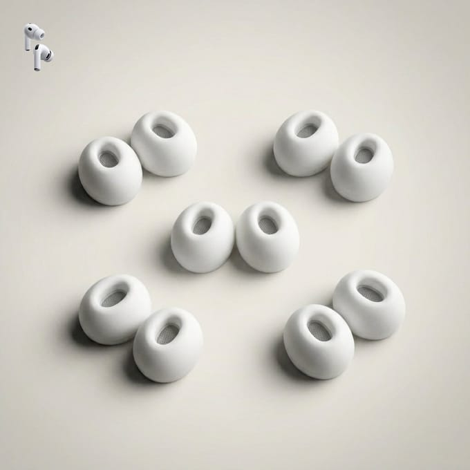 Vervangende oortips voor Apple AirPods Pro 3 - Vervangende oortips in-ear - Replacement ear tips - wit Medium