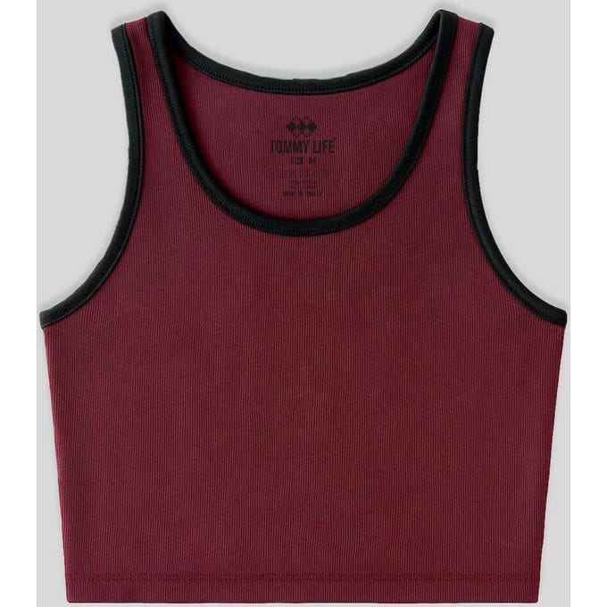 Geribbelde Mouwloze Crop Top