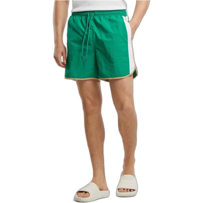 Urban Classics - Retro Look Zwemshorts - M - Groen