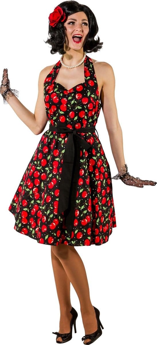 Kersen Jurk Rockabilly Cherry - Maat M