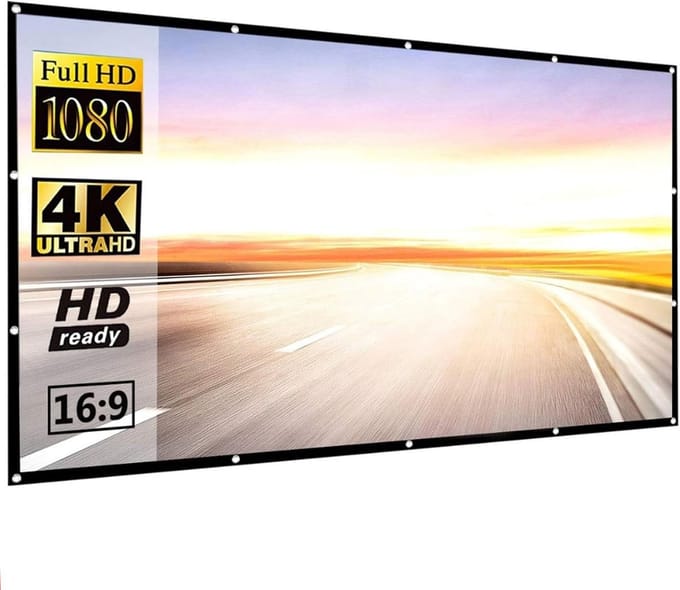 Projectiescherm - Draagbaar scherm - Thuisbioscoop creëren - Kreukvrij polyester - 120 inch 16:9 - Wit