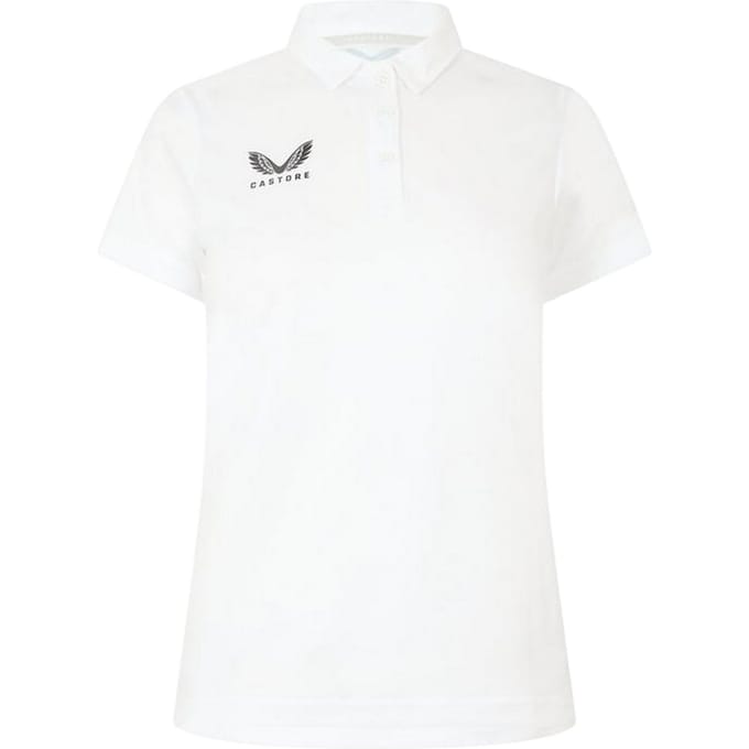 Castore Dames/Dames Logo Travel Poloshirt (Briljant wit)