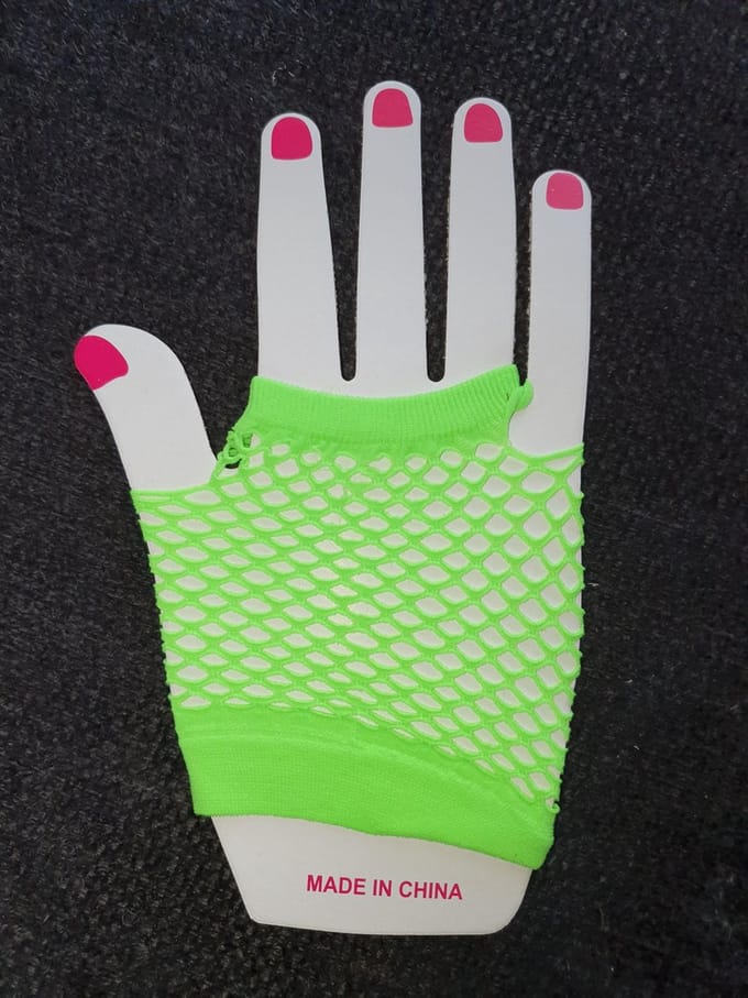 10X Paar korte nethandschoenen - Neon groen