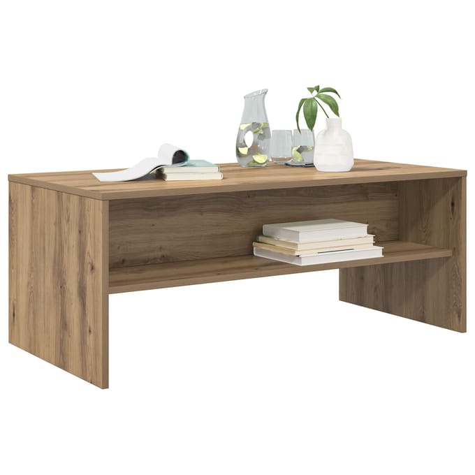 vidaXL - Salontafel - Artisan - Eiken - 100 - x - 50 - x - 40 - cm - Bewerkt - hout
