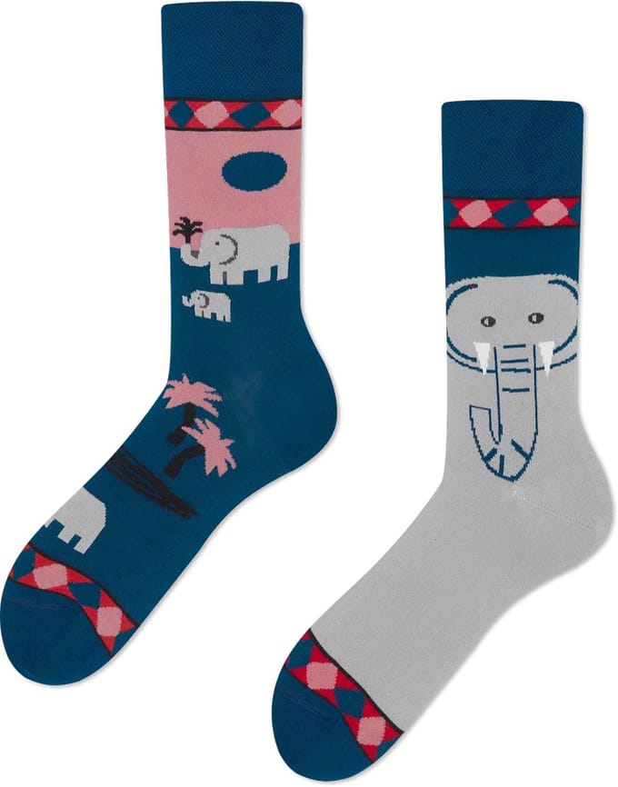 Many Mornings unisex sokken - Funky Elephant - Unisex - Maat: 43 - 46
