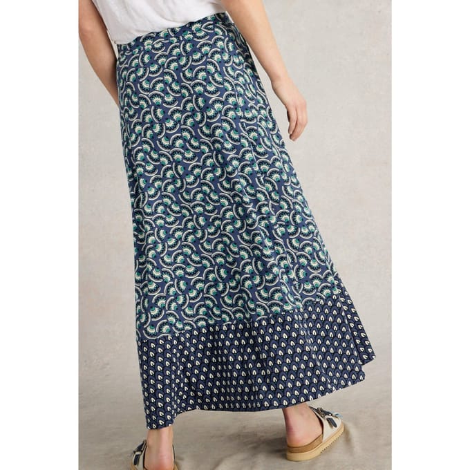 White Stuff Jada Jersey Maxi Skirt Navy Multi Taglia: 6 REGULAR | Maxi gonne Outlet | Donna | Blu