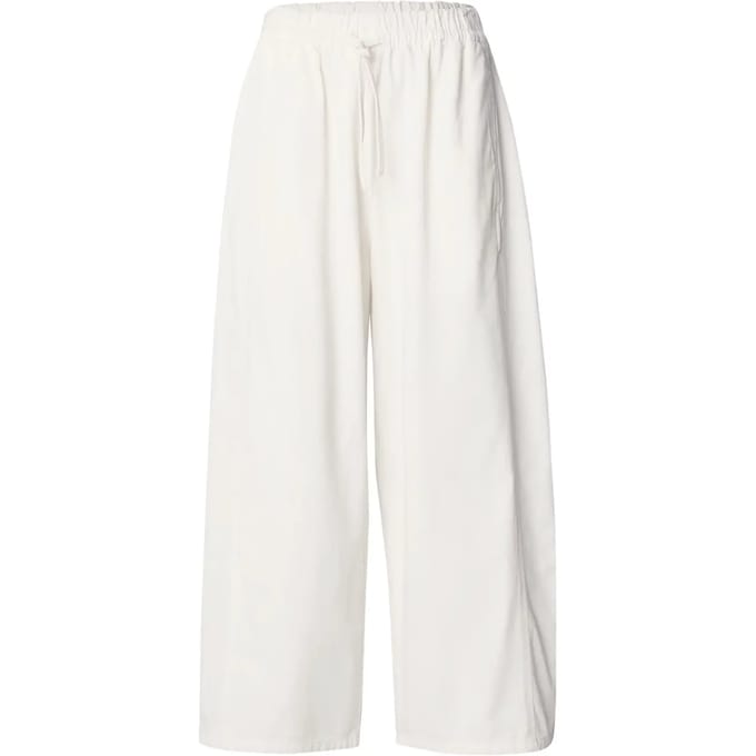 Urban Classics - Barrel Cropped Cotton Wijde broek - M - Gebroken wit